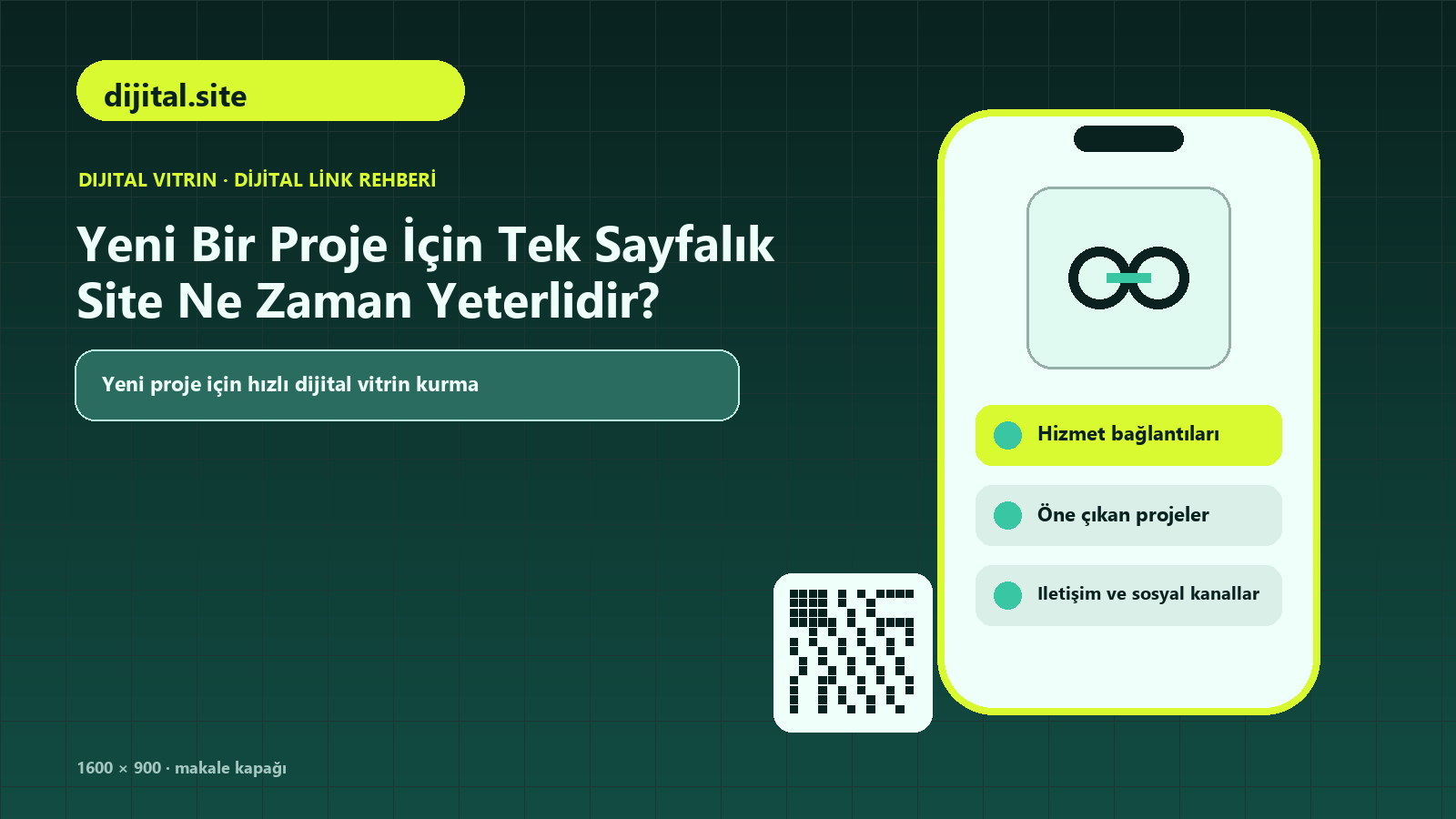 Yeni Bir Proje İçin Tek Sayfalık Site Ne Zaman Yeterlidir? için marka hikâyesi, hizmet bağlantıları, öne çıkan projeler içeren kapak görseli